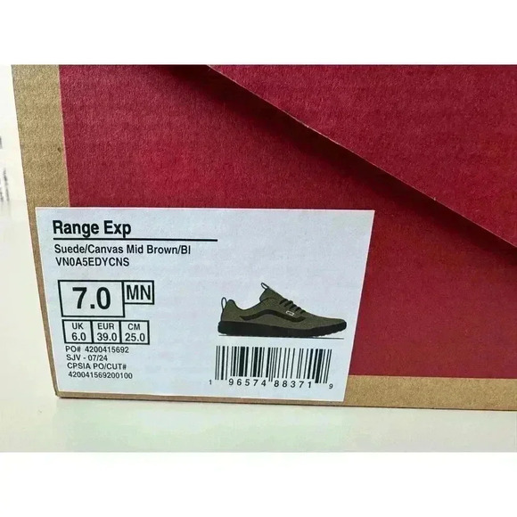 Vans Men's Range EXP Sneaker Sz 7 New In Box Outdoor Hike Suede Olive Black - Picture 11 of 14